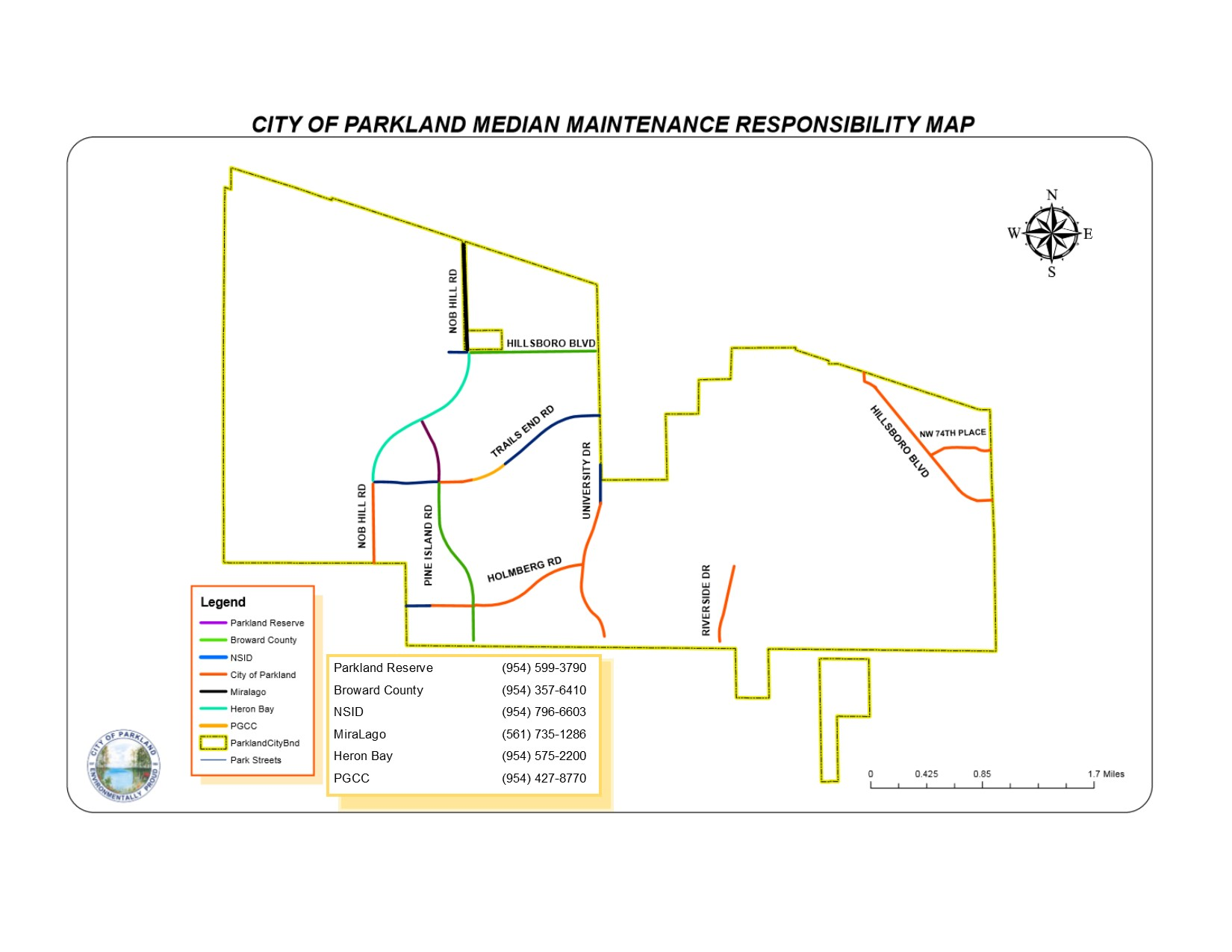 City Median Maintenance Map