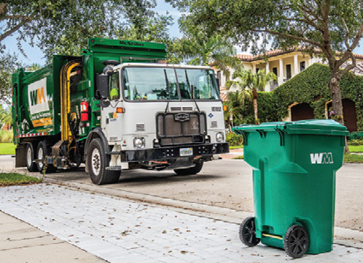 Waste Management truck and cart