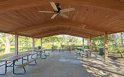 Pavilion at Liberty Park links to the pavilion rentals webpage